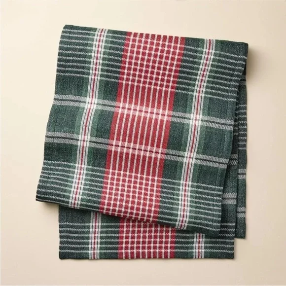 HEARTH & HAND NEW signature plaid table runner -red/green -90x20 - Picture 1 of 5